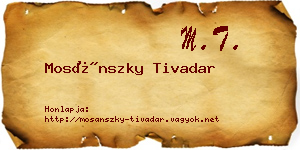 Mosánszky Tivadar névjegykártya
